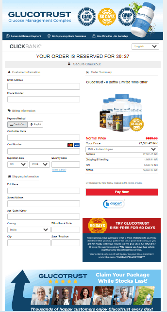 GlucoTrust Secured order form